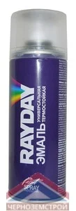 Краска аэрозоль ТЕРМОСТОЙКАЯ Черная 520мл "RAYDAY"