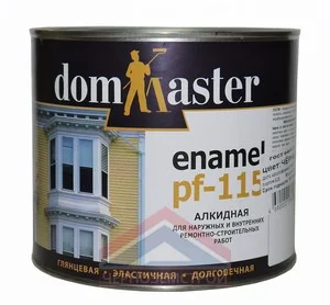 Эмаль ПФ-115 черная 1,9 кг ГОСТ "DomMaster"