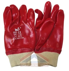 Перчатки МБС нитриловые манжет с резинкой красные