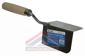 Кельма для внешних углов, 60х60х100, дерев.ручка. нерж сталь