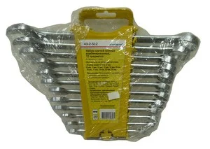 Набор ключей гаечных комбинированных Cr-v, углеродистая сталь, 12 предметов уп