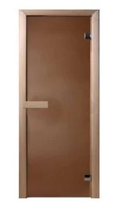 Дверь стеклянная Бронза Матовая 1,9 х 0,7 м 6мм, 2 петли