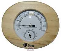 Банная станция овальная термометр + гигрометр 16*14*3см