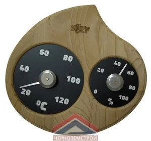 Термогигромет ТН-26R капля черный циферблат Канадский орех
